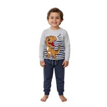Conjunto Menino Manga Longa Dino Blusa e Calça Inverno -