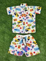 Conjunto Menino Mauricinho divertidamente branco
