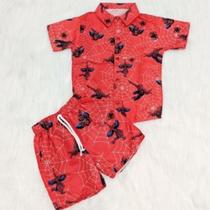 Conjunto Menino Mauricinho Temático Homem Aranha Vermelho Conjunto Menino Mauricinho Temático Homem Aranha Vermelho