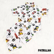 Conjunto Menino Mauricinho Temático Patrulha Canina Branco Conjunto Menino Mauricinho Temático Patrulha Canina Branco
