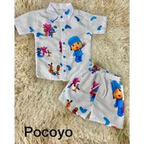 Conjunto Menino Mauricinho Temático Pocoyo Branco Conjunto Menino Mauricinho Temático Pocoyo Branco