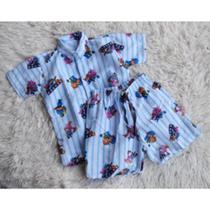 Conjunto Menino Mauricinho Temático Pocoyo Listrado