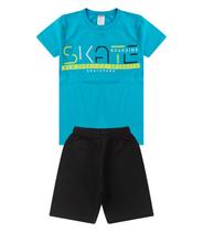 Conjunto Menino Meia Malha Estampado Kappes Azul