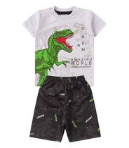 Conjunto Menino Meia Malha Estampado Kappes Branco