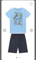 Conjunto menino meia malha penteada s shorts Conjunto menino meia malha penteada s shorts