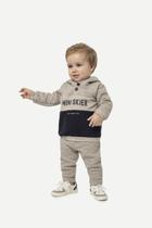 Conjunto menino mini skier em malha metalassê - carinhoso cinza 2