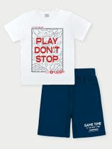 Conjunto Menino Play Don't Stop Branco Abrange