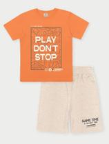 Conjunto Menino Play Don't Stop Laranja Abrange