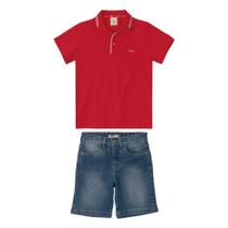 Conjunto Menino Polo e Bermuda Jeans Carinhoso - MALWEE Conjunto Menino Polo e Bermuda Jeans Carinhoso - MALWEE