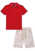 Conjunto Menino Polo Vermelho Bermuda Lucboo Conjunto Menino Polo Vermelho Bermuda Lucboo