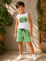 Conjunto menino Rei rex surf waves regata e bermuda verde Conjunto menino Rei rex surf waves regata e bermuda verde