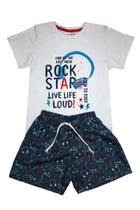 Conjunto Menino RockStar Branco Ser Menor Conjunto Menino RockStar Branco Ser Menor