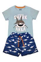Conjunto Menino Shark Azul Claro Ser Menor