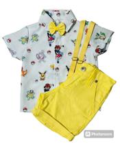 Conjunto Menino Temático Pokémon +Bermuda