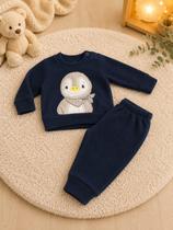 Conjunto menino Tiki Liki baby blusão pinguim calça marinho Conjunto menino Tiki Liki baby blusão pinguim calça marinho