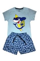 Conjunto Menino Tubarão Azul Claro Ser Menor
