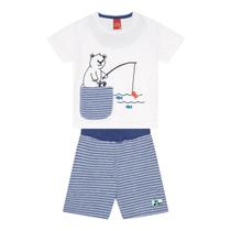 Conjunto Meninos Infantil Verão Camiseta e Bermuda Kyly