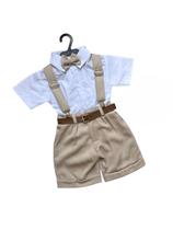 Conjunto Meninos Social Shorts Ravi Bege Modelo 2 Miss Cherry