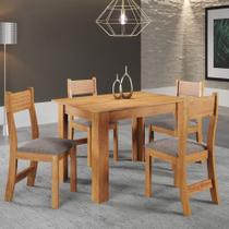 Conjunto Mesa 110cm e 4 Cadeiras Linho Compact Viero
