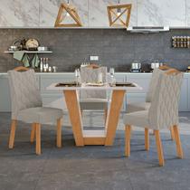 Conjunto Mesa 120cm Apogeu com Vidro e 4 Cadeiras Vênus