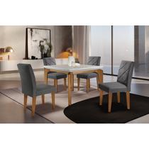 Conjunto Mesa 120cm Canto Reto Dublin e 4 Cadeiras Irlanda Conjunto Mesa 120cm Canto Reto Dublin e 4 Cadeiras Irlanda