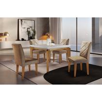 Conjunto Mesa 120cm Canto Reto Dublin e 4 Cadeiras Irlanda Conjunto Mesa 120cm Canto Reto Dublin e 4 Cadeiras Irlanda