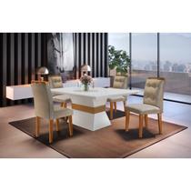 Conjunto Mesa 120cm Clarice e 4 Cadeiras Valentina Rufato