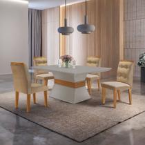 Conjunto Mesa 120cm Clarice e 4 Cadeiras Valentina