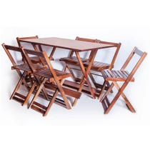 Conjunto Mesa 120x70 6 Cadeiras Dobrável Imbuia Ref. W120.6I Conjunto Mesa 120x70 6 Cadeiras Dobrável Imbuia Ref. W120.6I