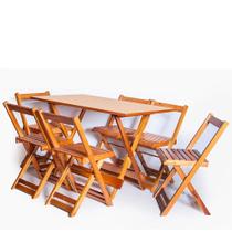 Conjunto Mesa 120x70 6 Cadeiras Dobrável Mel Ref. W120.6M Conjunto Mesa 120x70 6 Cadeiras Dobrável Mel Ref. W120.6M