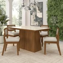 Conjunto Mesa 1,36m Turim Com 4 Cadeiras Sextavadas Fr/off/bouclé- M.a Conjunto Mesa 1,36m Turim Com 4 Cadeiras Sextavadas Fr/off/bouclé- M.a