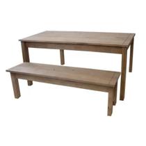 Conjunto Mesa 160x80 com Bancos - Pés Retos - Tommy Design