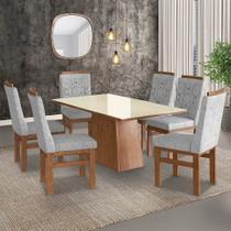 Conjunto Mesa 160x82cm e 6 Cadeiras Madeira Maciça Conjunto Mesa 160x82cm e 6 Cadeiras Madeira Maciça