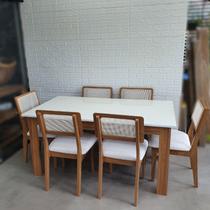 Conjunto Mesa 160x90cm com 6 cadeiras De Telhinha - Floresta Carpintaria