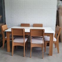 Conjunto Mesa 160x90cm Com 6 Cadeiras Estofadas - Floresta Carpintaria