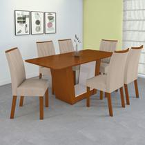 Conjunto Mesa 170cm Apogeu Tampo Mdf no Glass com 6 Cadeiras Apogeu