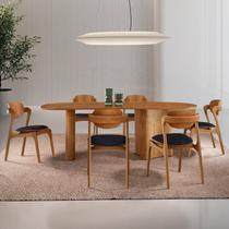 Conjunto Mesa 180cm x 80cm Tampo MDF Canto Copo 6 Cadeiras Celeste Marrom/Preto/Imbuia Conjunto Mesa 180cm x 80cm Tampo MDF Canto Copo 6 Cadeiras Celeste Marrom/Preto/Imbuia