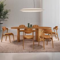 Conjunto Mesa 180cm x 80cm Tampo MDF Canto Copo 6 Cadeiras Celeste Marrom/Star Caramelo/Imbuia Conjunto Mesa 180cm x 80cm Tampo MDF Canto Copo 6 Cadeiras Celeste Marrom/Star Caramelo/Imbuia