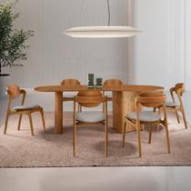 Conjunto Mesa 180cm X 80cm Tampo Mdf Canto Copo 6 Cadeiras Celeste Conjunto Mesa 180cm X 80cm Tampo Mdf Canto Copo 6 Cadeiras Celeste