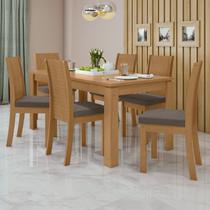 Conjunto Mesa 180x90cm Tampo MDP 6 Cadeiras Athenas Móveis Lopas