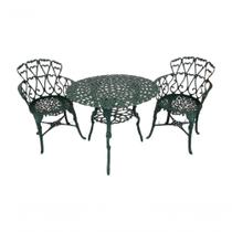Conjunto Mesa 2 Poltronas Viena Premium Jardim Varanda Sacada Verde