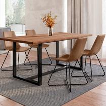 Conjunto Mesa 210cm Rústica 4 Cadeiras Brenda Industrial Espresso Móveis Conjunto Mesa 210cm Rústica 4 Cadeiras Brenda Industrial Espresso Móveis