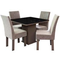 Conjunto Mesa 4 Cadeiras Talismã New Ônix Madeira Eucalipto Conjunto Mesa 4 Cadeiras Talismã New Ônix Madeira Eucalipto