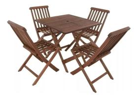 Conjunto Mesa 70 com 4 Cadeiras Roma furo para Ombrelone