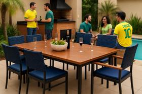 Conjunto mesa 8 cadeiras externa Brisa Náutica - Solara