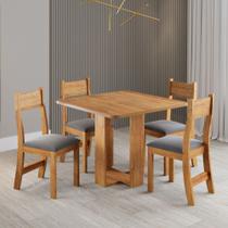 Conjunto Mesa 90cm e 4 Cadeiras Veludo Space Viero