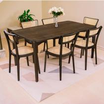Conjunto Mesa Adam 160x90 e 06 Cadeiras Eva - Elegância e conforto para sua sala de jantar Conjunto Mesa Adam 160x90 e 06 Cadeiras Eva - Elegância e conforto para sua sala de jantar