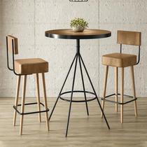 Conjunto Mesa Alta Bistrô Viena e 2 Banquetas Alta Banco Barcelona 96cm Bares Sala Estar/Jantar Gourmet- Salaone Conjunto Mesa Alta Bistrô Viena e 2 Banquetas Alta Banco Barcelona 96cm Bares Sala Estar/Jantar Gourmet- Salaone