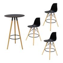 Conjunto Mesa Alta Redonda Bistro Com 3 Banquetas Altas Charles Eames Eiffel Branca Conjunto Mesa Alta Redonda Bistro Com 3 Banquetas Altas Charles Eames Eiffel Branca