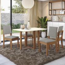 Conjunto Mesa Antonela com 4 Cadeiras Canela/Cinza